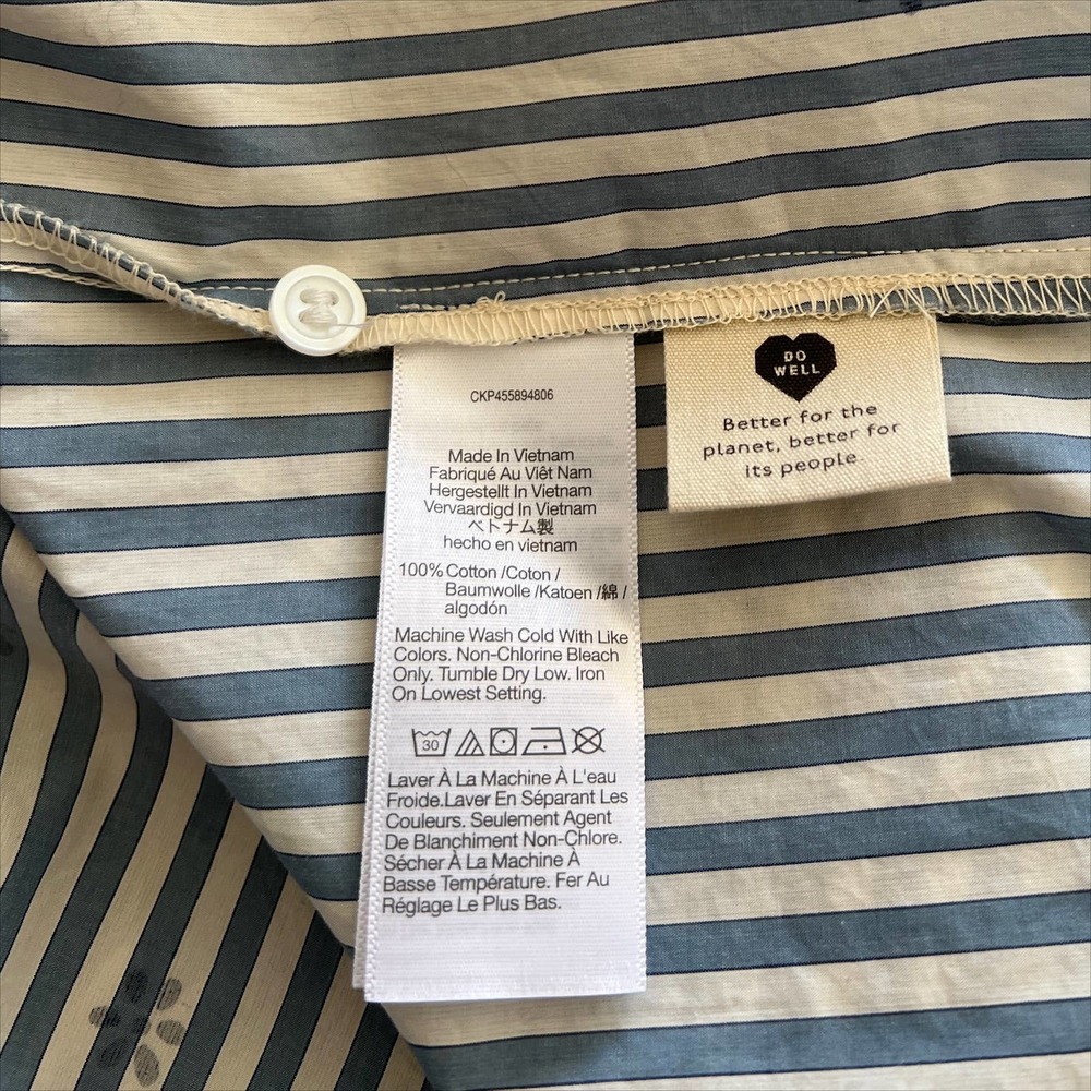 NWT Madewell Floral Painter Shirt Stell Stripe Medium Blue White - Picture 6 of 10